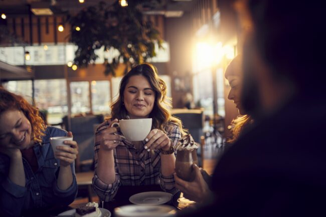 Friends at a cafe