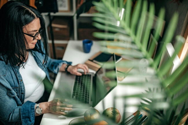 Senior women using laptop woman using laptop